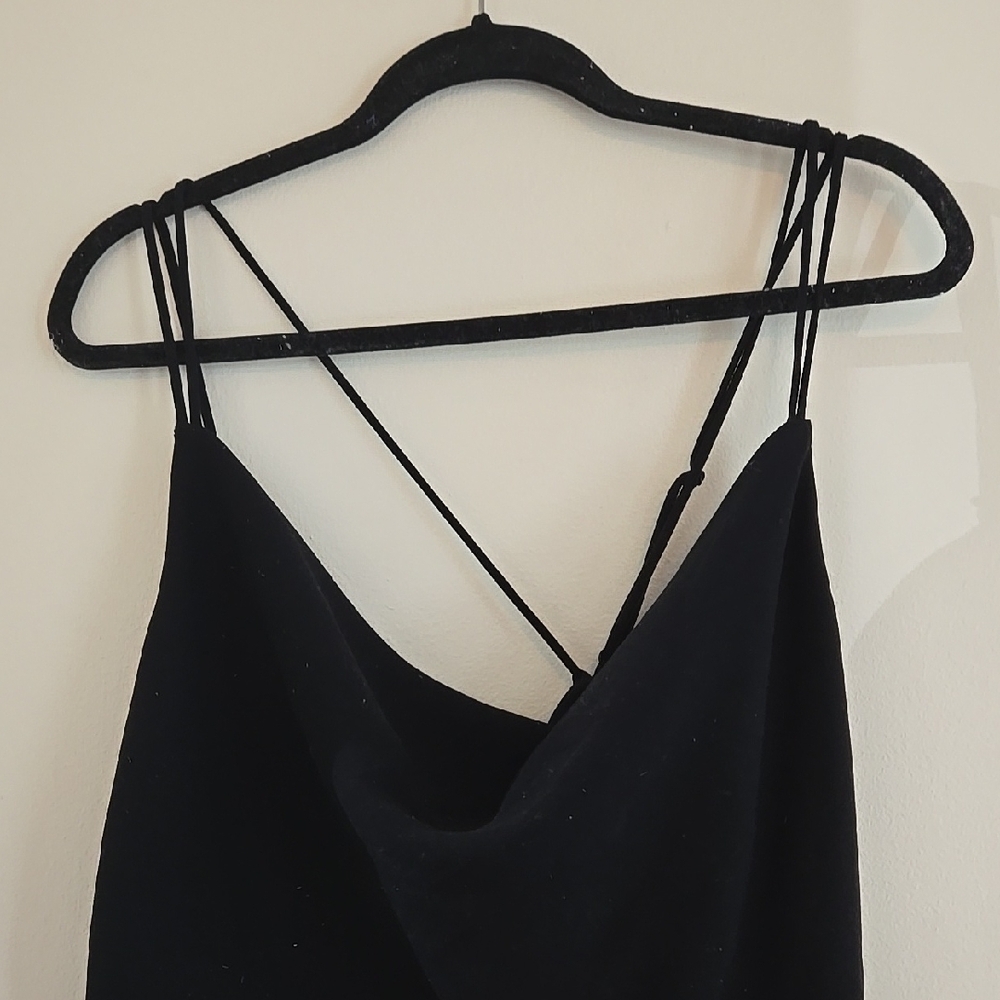 Zara Black Sleeveless Top with Cowl Neck
